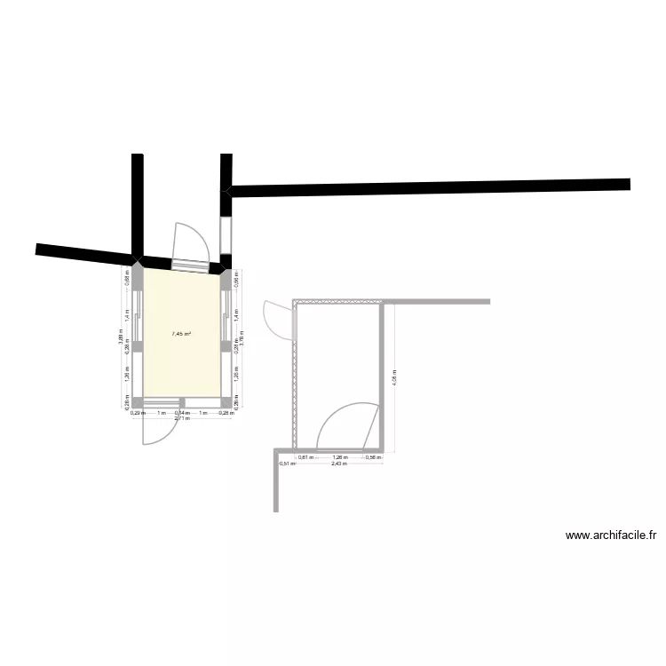 loge. Plan de 1 et 7 m² loge. Plan de 1 et 7 m²