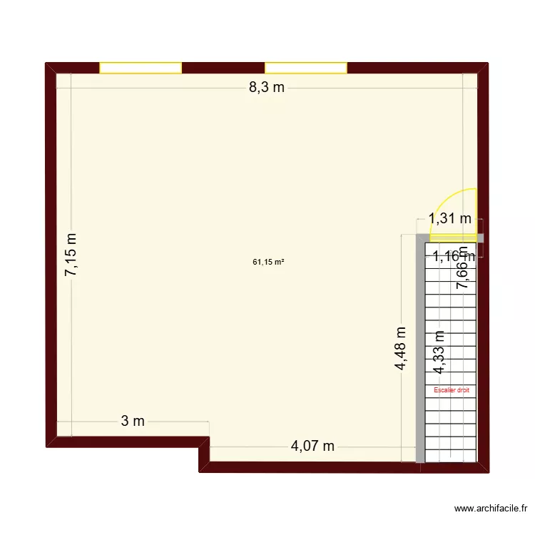 ETAGE 60 M² SALERNES. Plan de 1 et 61 m² ETAGE 60 M² SALERNES. Plan de 1 et 61 m²