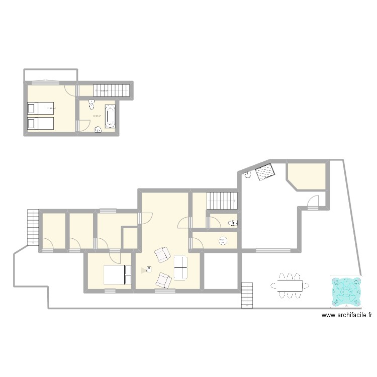 Le Bois Robin rdc -1. Plan de 0 pièce et 0 m2