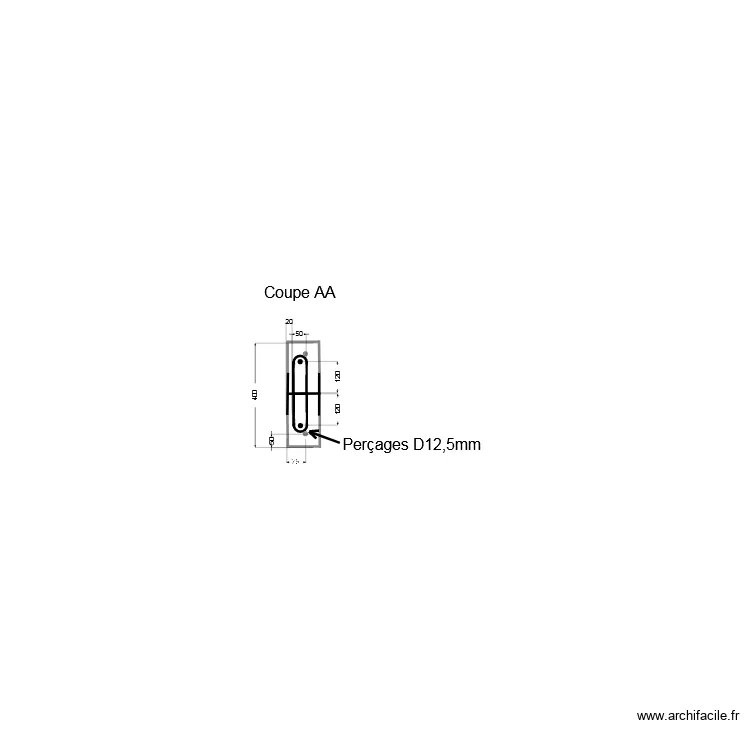 Poteau cornadis coupe AA. Plan de Poteau cornadis coupe AA. Plan de
