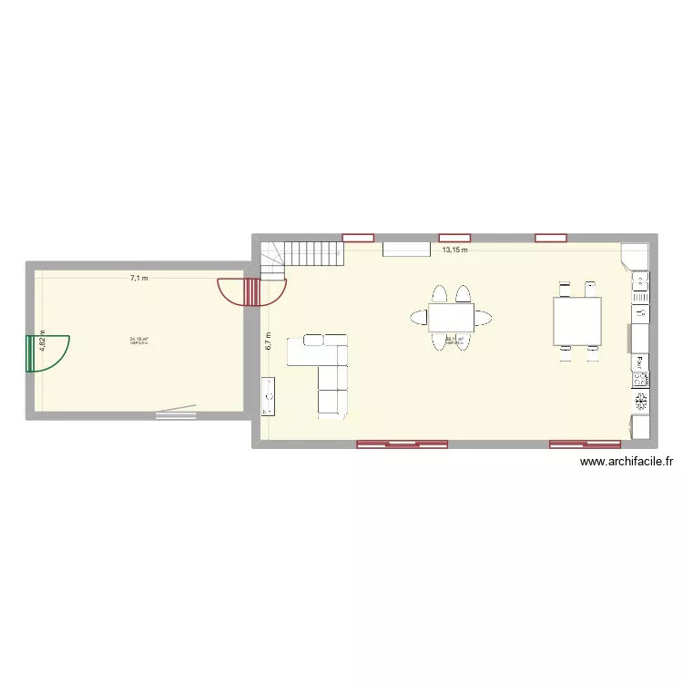 Atelier. Plan de 2  et 122 m²