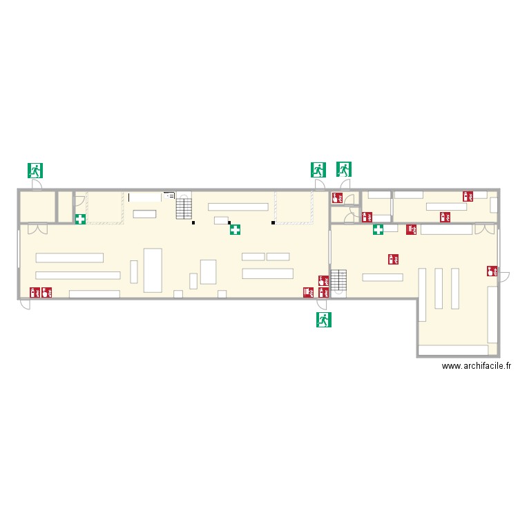 Plan hall MEO rdc procédure incendie. Plan de 0 pièce et 0 m2