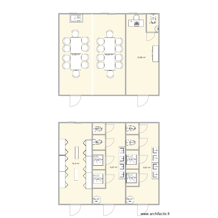 EGCS CHANTIER ST GEORGES DE RENEINS. Plan de 15 pièces et 85 m2