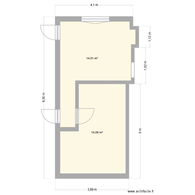 LINO MEZZANINE. Plan de 2 pièces et 28 m2