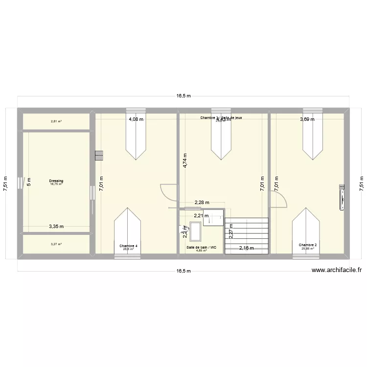 Etage (Grandes chambres) - 2025-09-22. Plan de 