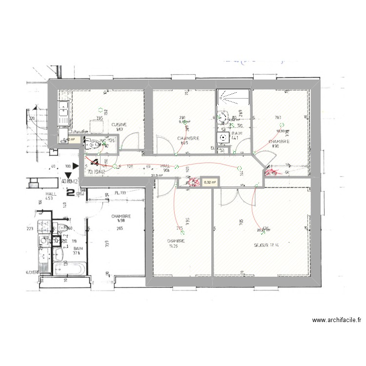 SOLLAR. Plan de 8 pièces et 79 m2