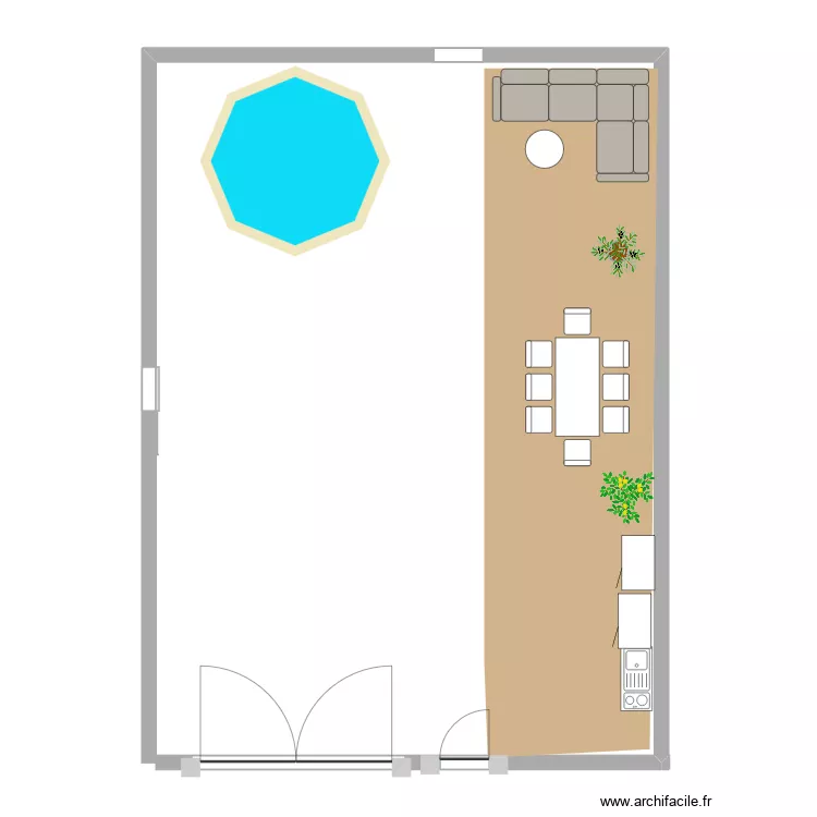 terrasse. Plan de 