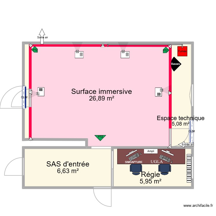 Salle Immersive. Plan de 0 pièce et 0 m2