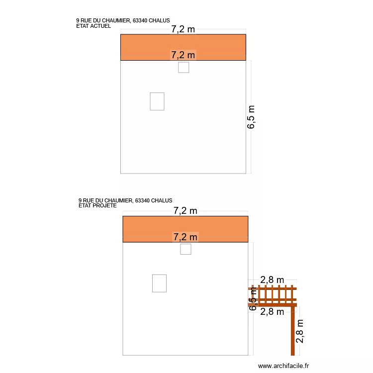 DP 5 - FACADE OUEST. Plan de 