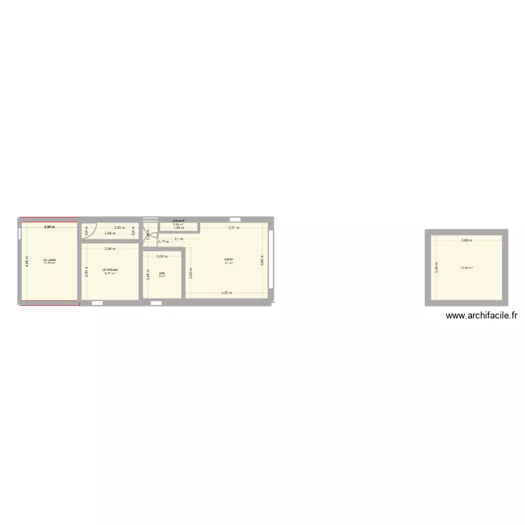 plan maison. Plan de 6  et 60 m²