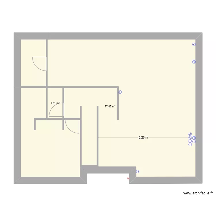 Electricité maison - prises dining et sejour. Plan de 2 et 79 m² Electricité maison - prises dining et sejour. Plan de 2 et 79 m²