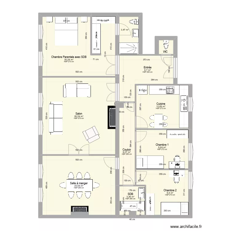 16 Ecoles Projet 4 avec mobilier. Plan de 
