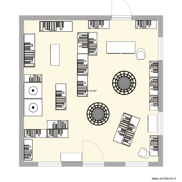 magasin Christiane. Plan de 1 pièce et 60 m2