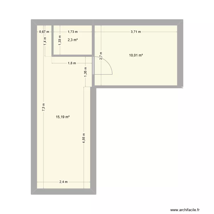 teste. Plan de 3  et 28 m²