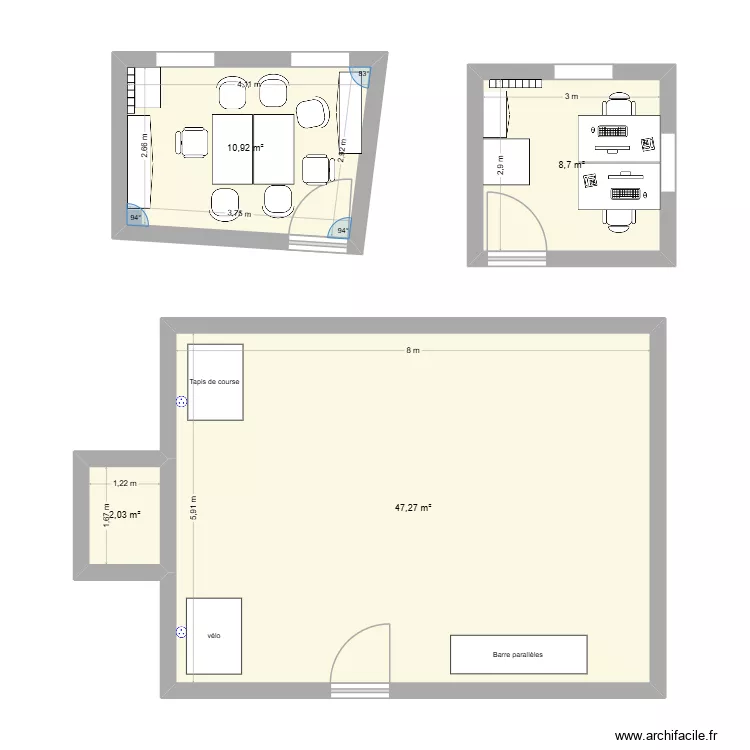 Bureau 3ème. Plan de 4 et 69 m² Bureau 3ème. Plan de 4 et 69 m²