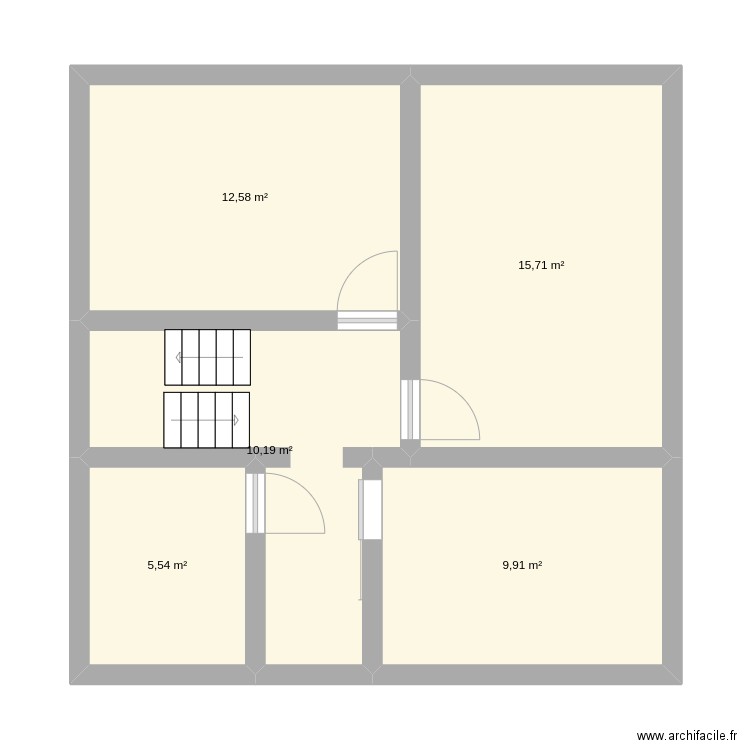 1er. Plan de 5 pièces et 54 m2