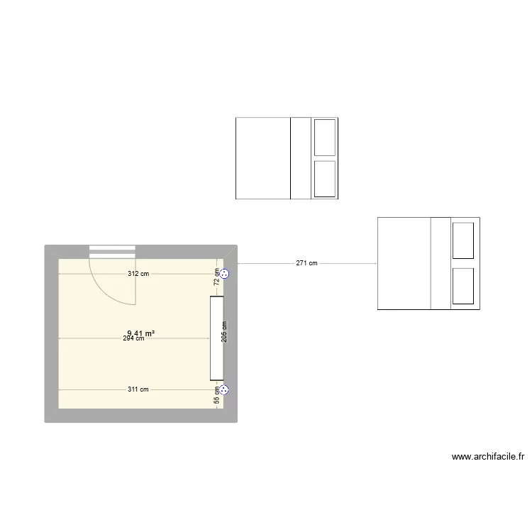 Chambre. Plan de 
