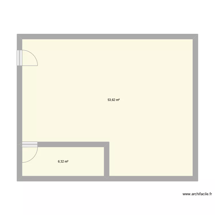 Local 16 poste. Plan de 2 et 60 m² Local 16 poste. Plan de 2 et 60 m²