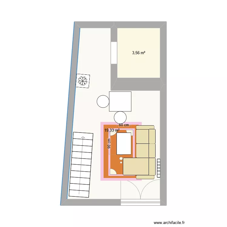 Salon belettes. Plan de 