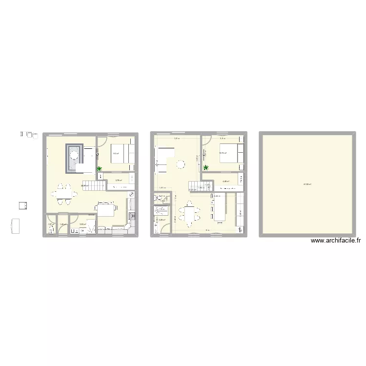 plan Prisc. Plan de 11  et 180 m²