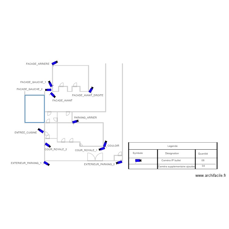 Plan de videosurveillance chefferie Balengou5. Plan de 7 pièces et 24 m2