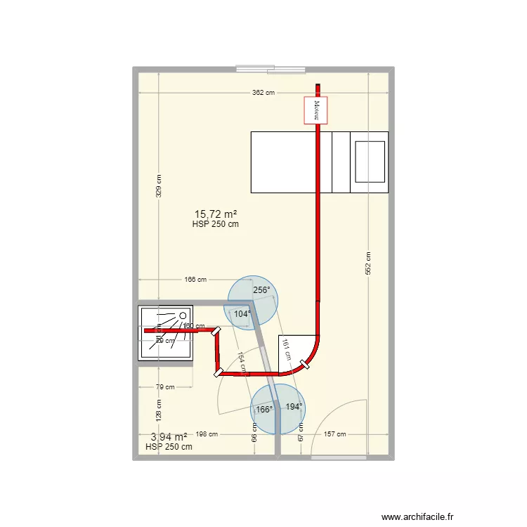 EHPAD SIMPLE  RAIL COURBE. Plan de 