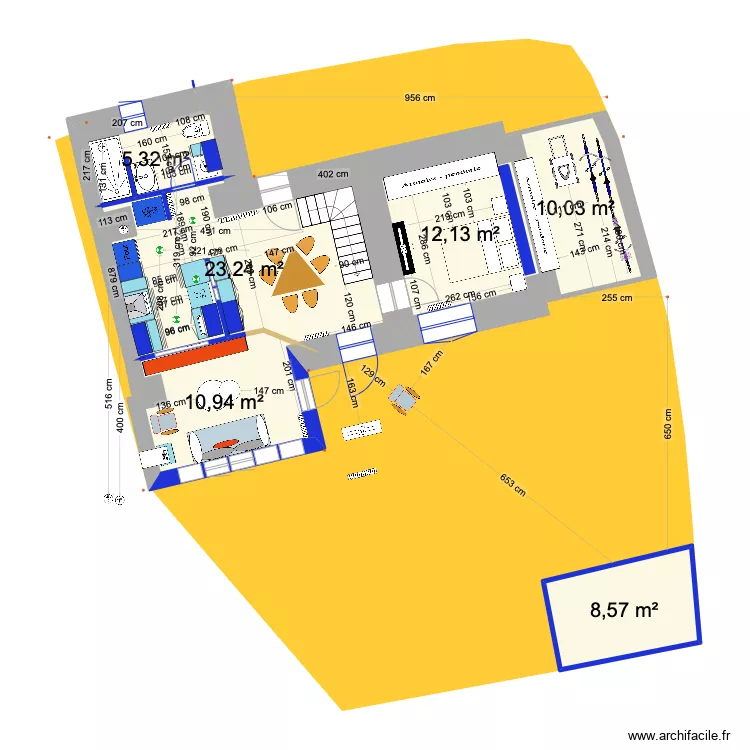 PRIEUX  RDC projet 3 eco salon sud. Plan de 