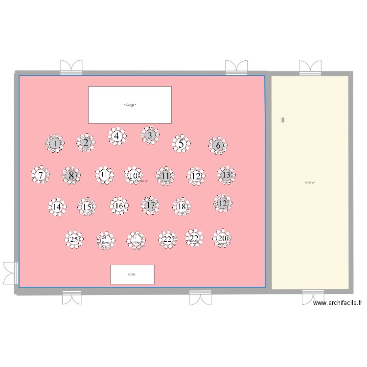 plan de table gala. Plan de 2 pièces et 281 m2