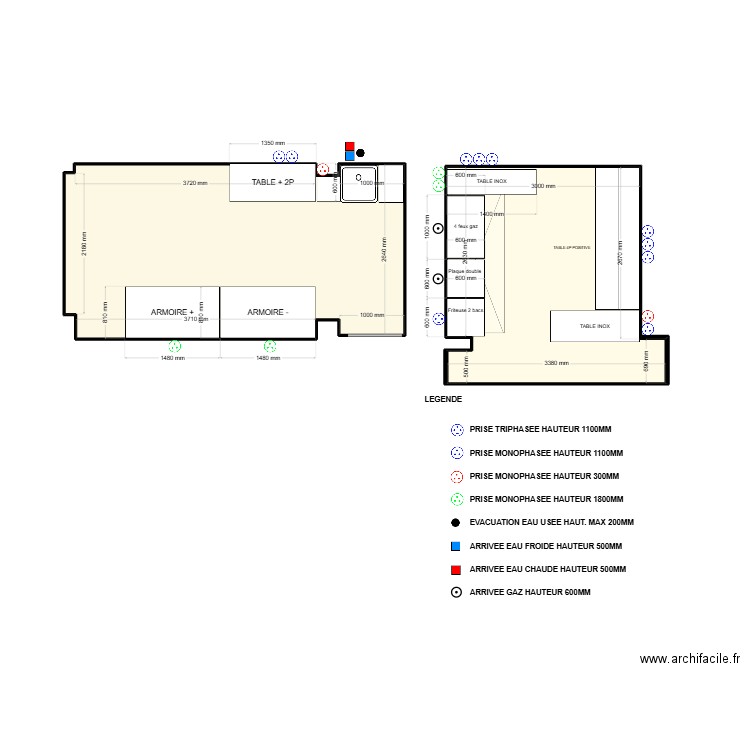 HOTEL SAINT ETIENNE. Plan de 2 pièces et 24 m2