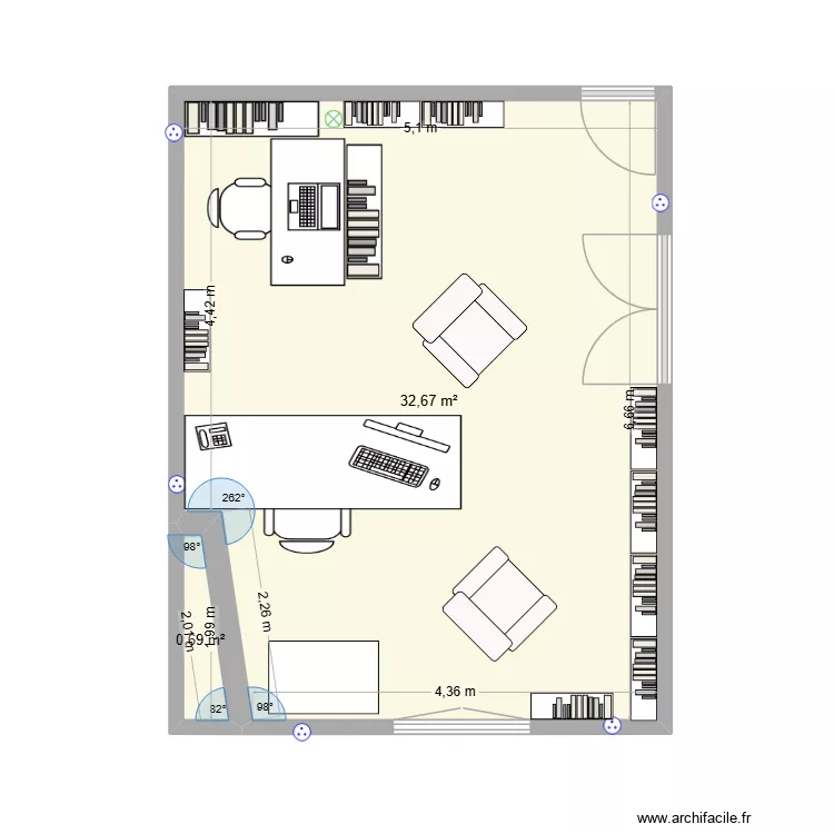 Salon01. Plan de 2  et 33 m²
