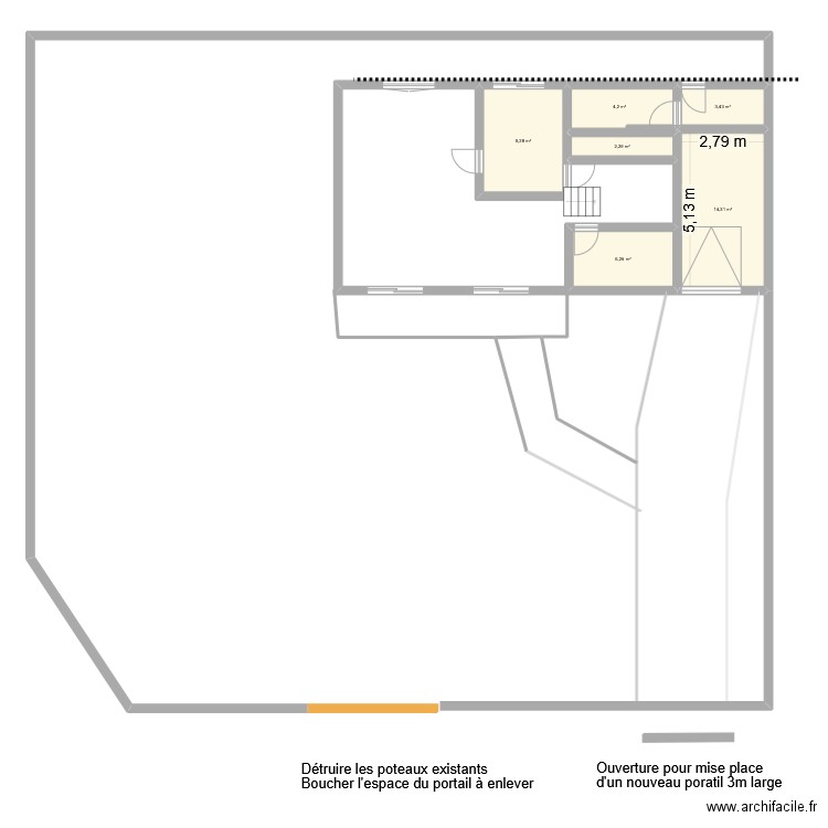 Maison de Winter Fouras 3. Plan de 6 pièces et 40 m2