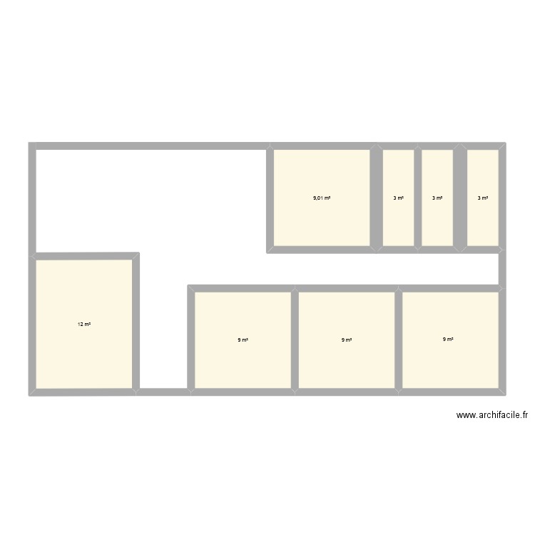 noerahnyobemaria. Plan de 8 pièces et 57 m2