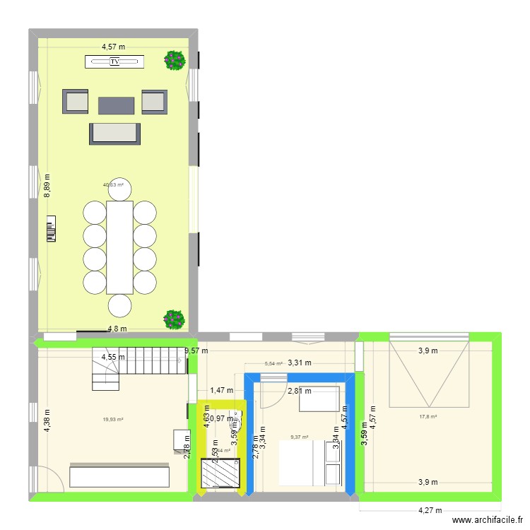 TRANO. Plan de 6 pièces et 96 m2
