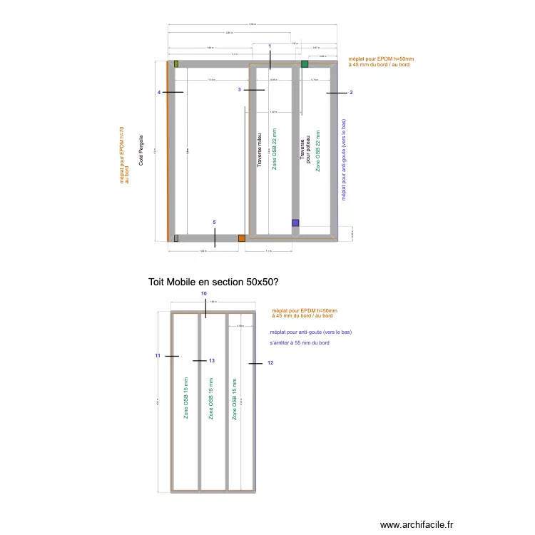 Toit ALU_V2. Plan de 6  et 20 m²