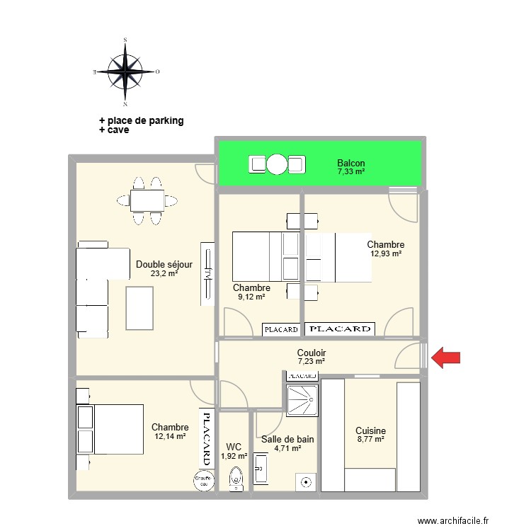 HAITE nicolas. Plan de 9 pièces et 87 m2