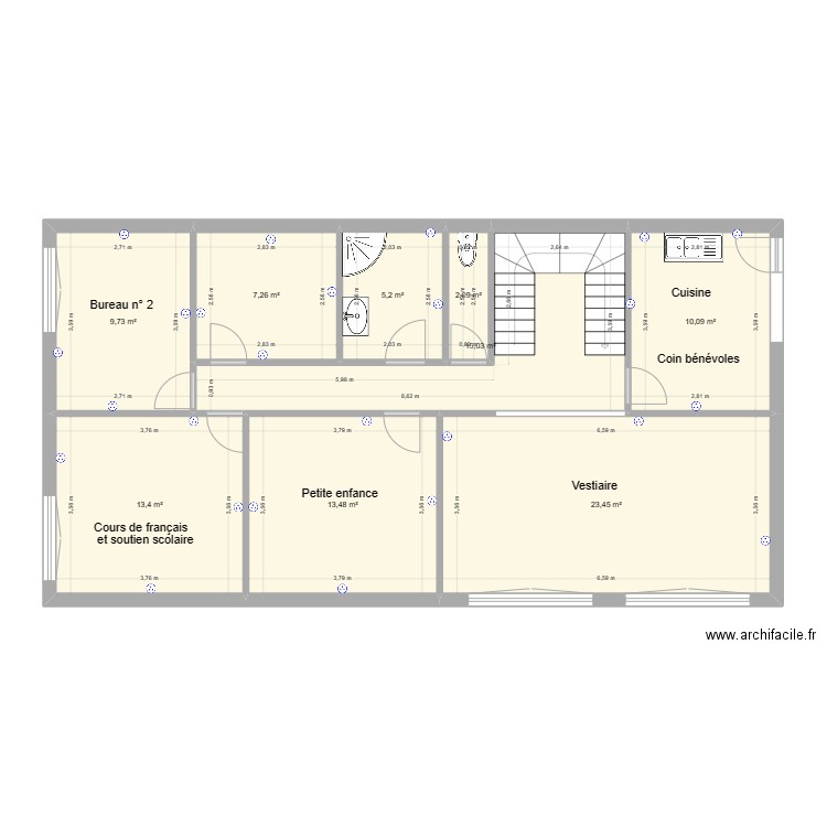 PETIT-QUEVILLY - Etage - Situation Future - Version 1. Plan de 0 pièce et 0 m2