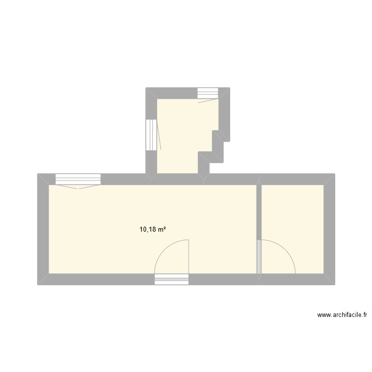 2QF_FF. Plan de 3 pièces et 15 m2