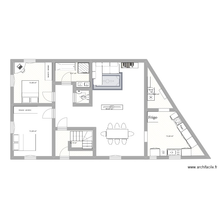 CLEMENTZ. Plan de 8 pièces et 95 m2