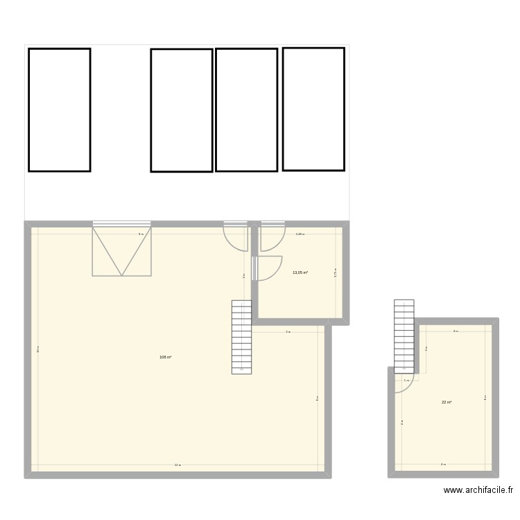 zsterqsdtf. Plan de 3 pièces et 143 m2