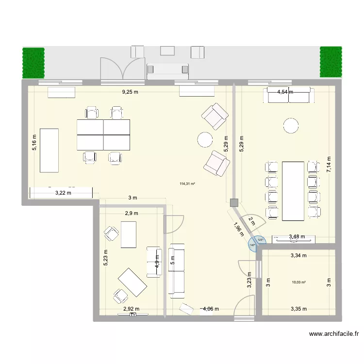 New bureau v1. Plan de 2 et 124 m² New bureau v1. Plan de 2 et 124 m²