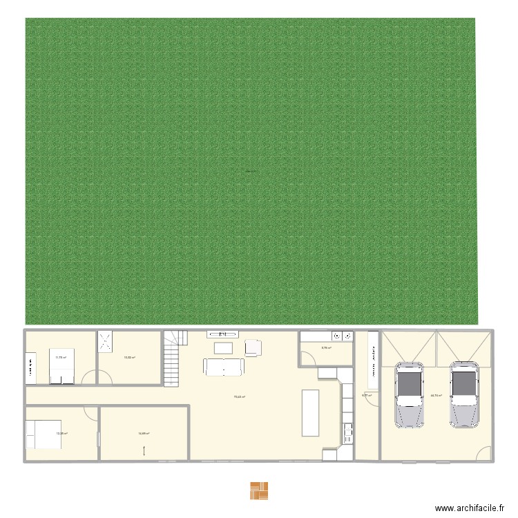 Etage1. Plan de 8 pièces et 183 m2