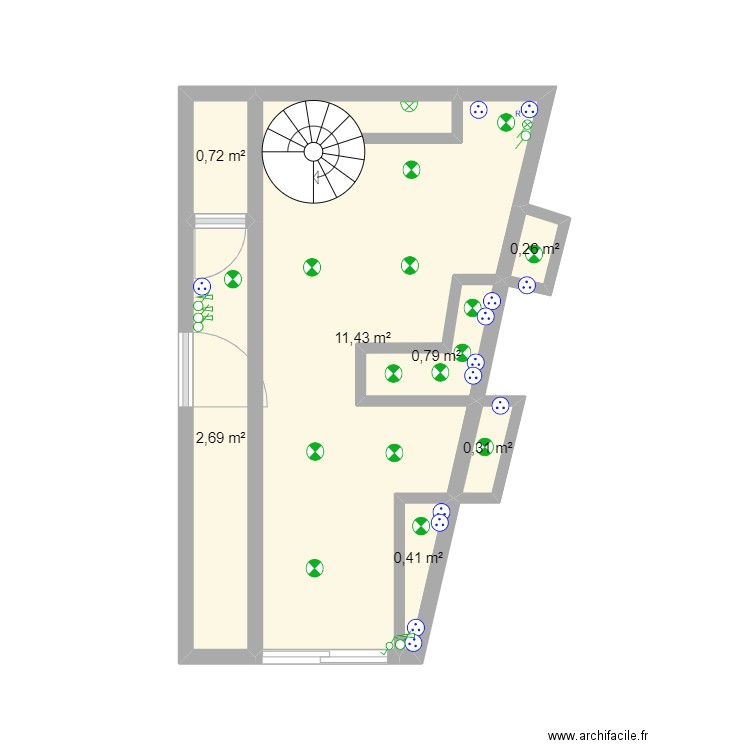 Plan chantier DESBOIS. Plan de 7 pièces et 17 m2