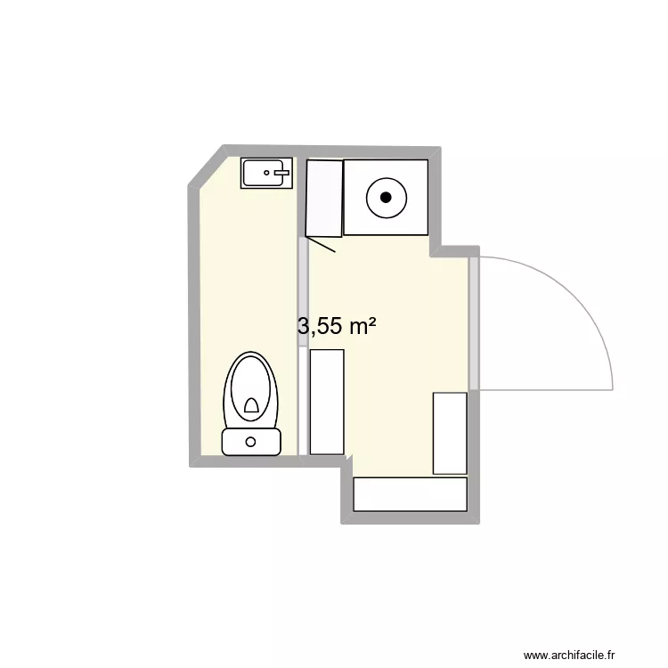 Plan SDB 1. Plan de 1  et 4 m²