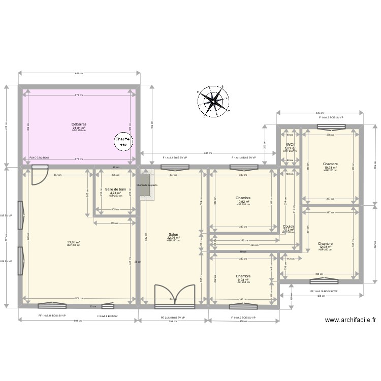 BROCHOIRE. Plan de 10 pièces et 135 m2