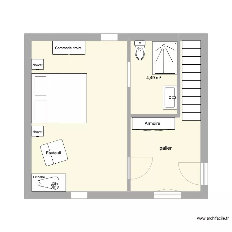 chambre gîté à gauche. Plan de chambre gîté à gauche. Plan de