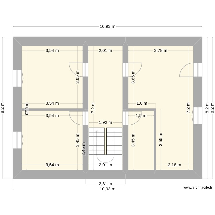 Etage Rumilly. Plan de 4 pièces et 66 m2