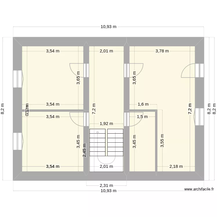 Etage Rumilly. Plan de 4 pièces et 66 m²
