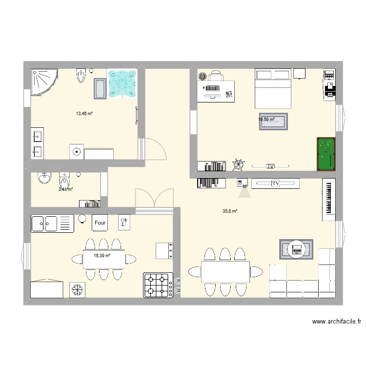 Maison de barbie. Plan de 0 pièce et 0 m2
