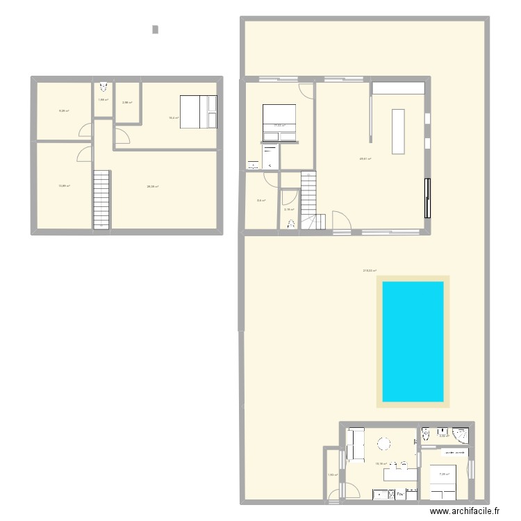 Bompas 3. Plan de 15 pièces et 391 m2