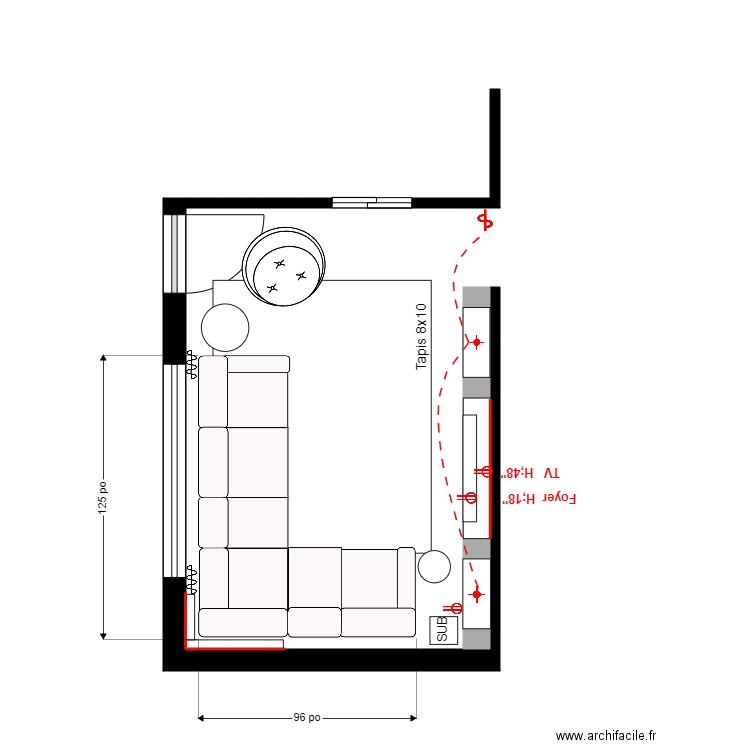 Jobin salon électrique. Plan de 0 pièce et 0 m2